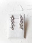 Simple Marquise Drop Earrings - Rhodium White Gold (Needle)
