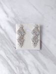 Gala Trapeze Earrings - Rhodium White Gold