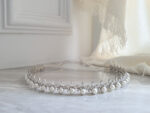 Pearl Elegance Headband - Rhodium White Gold, White Pearl