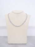 Round Marquise Arrow Choker - Rhodium White Gold