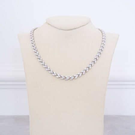 Round Marquise Arrow Choker - Rhodium White Gold