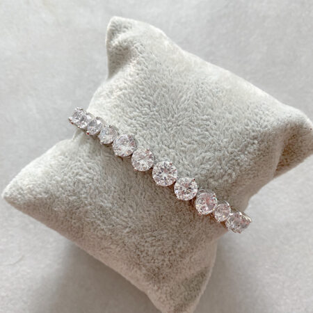 Round Maxi Midi Bracelet - Rhodium White Gold