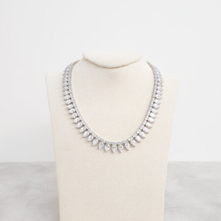 Pear Around Choker - Rhodium White Gold
