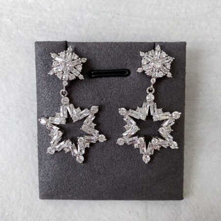 Rock Star Earrings - Rhodium White Gold