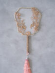 Pink Swallow Fan - Gold