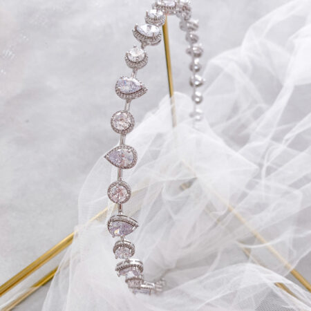 Modern Shape Headband - Rhodium White Gold