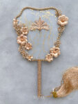 3D Peacock Flower Garden Fan - Gold