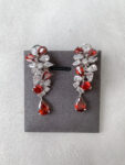 Red Ruby Earrings - Rhodium White Gold