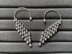 Rectangle Pear Earcuff - Rhodium White Gold (Left)