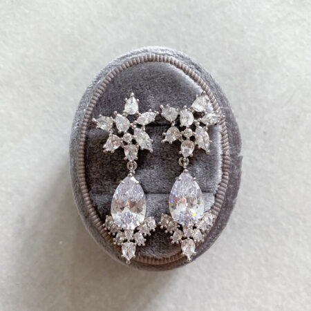 Paradise Earrings - Rhodium White Gold, White Diamond