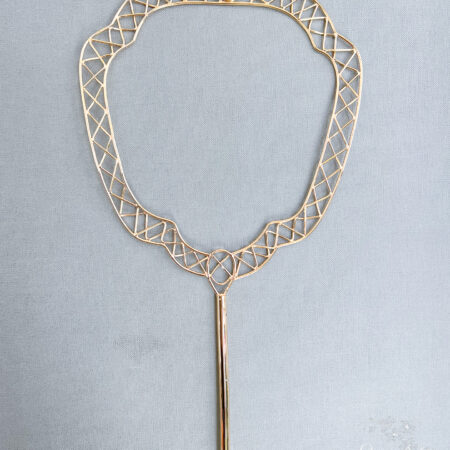 Chinese Painting Fan Frame - 18k Yellow Gold