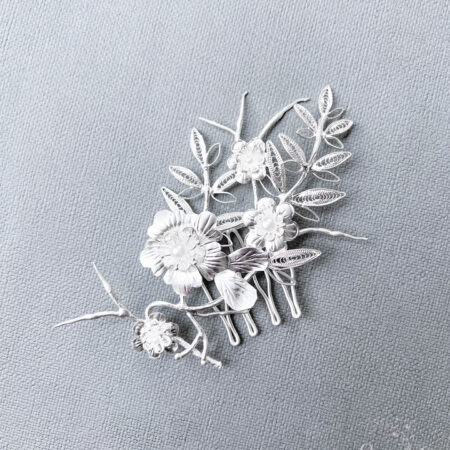 Florals and Twines Haircomb - Doff Silver