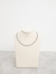 Single Marquise Row Choker - Rhodium White Gold