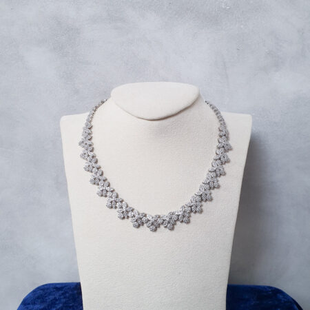 Tree Paved Necklace - Rhodium White Gold