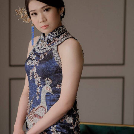 Dragon and Phoenix Pagoda Hairpin - Gold (Right)