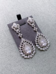 Extra Radiant Pear Earrings - Rhodium White Gold