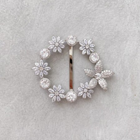 Gardenia Buckle - Rhodium White Gold