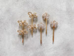 Ribbon Flower Pin Set - 18k Yellow Gold (5 pcs)