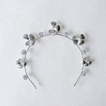 Floral Petal Oval Bezel Crown - Rhodium White Gold