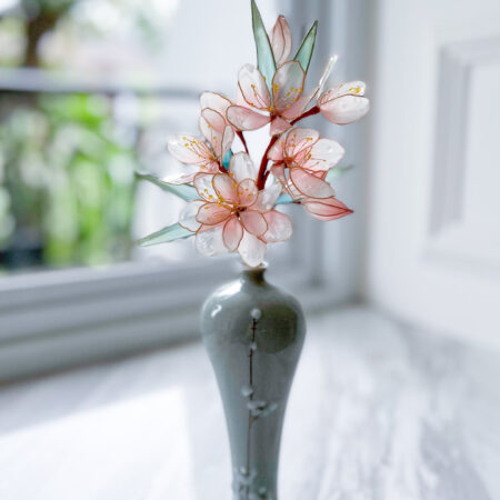 LR Pink Flower Hairpin - Gold, Pink