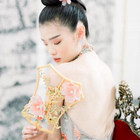 LR Pink Jasmine Small Hairpin - Gold, Pink