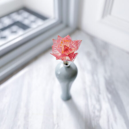 LR Pink Lotus Large Hairpin - Gold, Pink