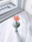 LR Pink Lotus Small Hairpin - Gold, Pink