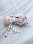 JK Pink Sakura Kanzashi Haircomb - Gold, Pink