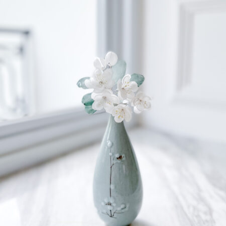 HS White Ume Hairpin - White Silver, White