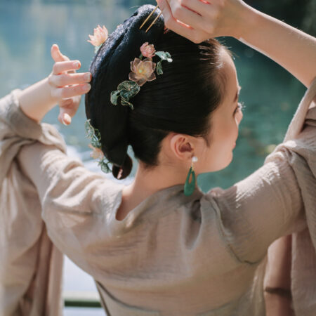 LR Swimming Koi Hairpin - Gold