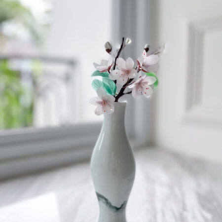 HS Pastel Bloom Short Hairpin - Gold, White