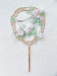 HS Pink Peony Painting Fan - 18k Yellow Gold, Pink