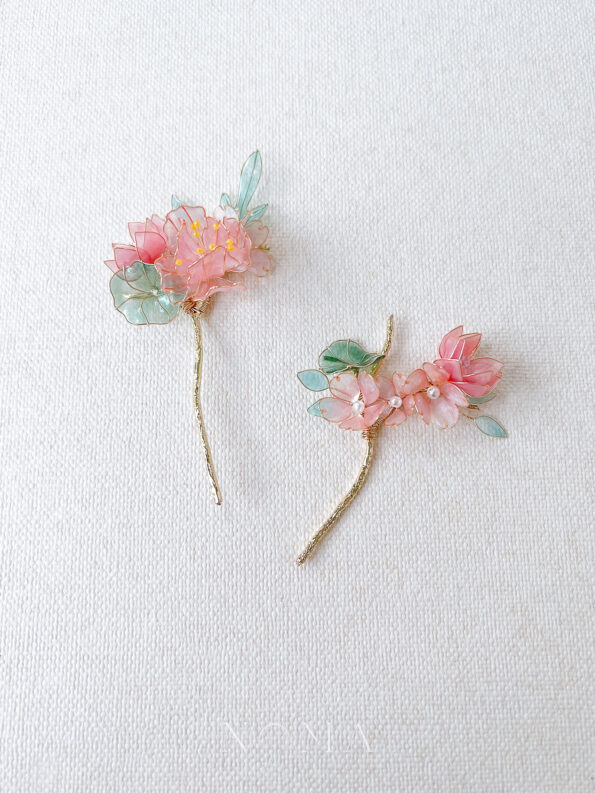 FLR-202200024-Scenery-Blushing-Blooms-Small-Hairpin-Set-18k-Yellow-Gold-Pink-2-pcs-2