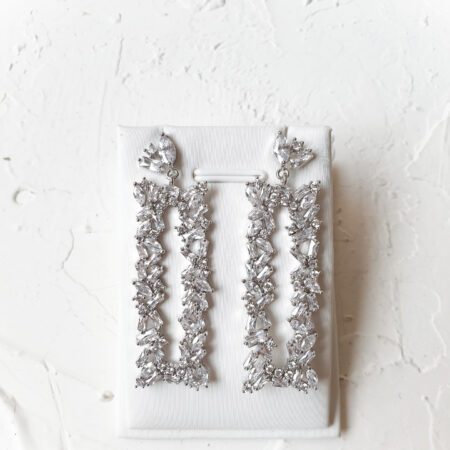 Red Carpet Earrings - Rhodium White Gold