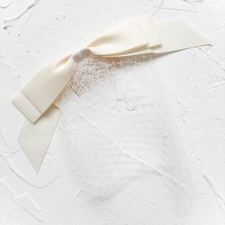 Broken White Ribbon Veil - White
