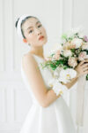 Veiled White Satin Headband - White