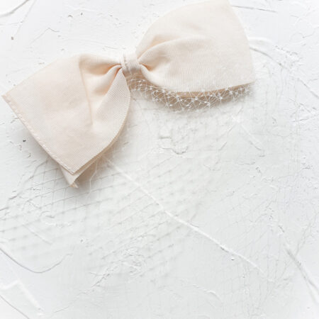 Wrapped and Tied Veil - White
