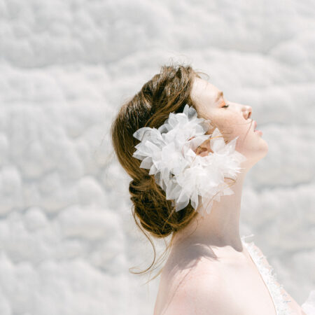 Blooming Silk Earpiece - White