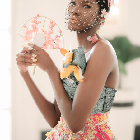 Diamond Encrusted Veil - Gold, Black