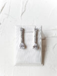 Waterfall Earrings - Rhodium White Gold (Clip)