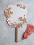 Pink Peacock Fan - Gold