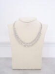 Double Layer Marquise and Pear Choker - Rhodium White Gold