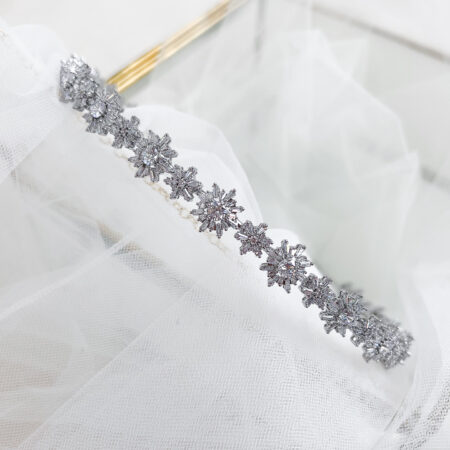 Snowflakes Mix Headband - Rhodium White Gold