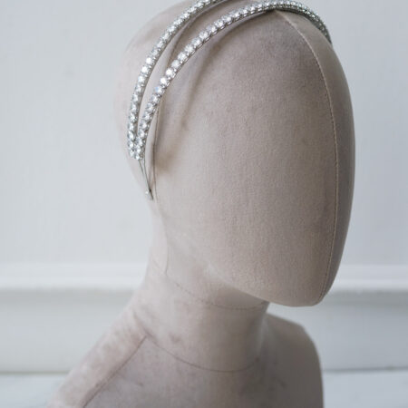 Round 6 mm Double Headband - Rhodium White Gold