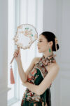 Heavenly Phoenix Jade Happiness Fan - Gold