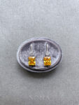 Fancy Cut Earrings - Rhodium White Gold, Yellow Diamond