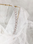 Round Halo Small Headband - Rhodium White Gold