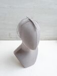 Pearl Halo Round Paved Partition Headband - Rhodium White Gold, White Pearl