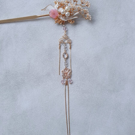 White Dove Garden Hairpin - Gold