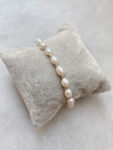 Oval Pearl Full Bracelet - Rhodium White Gold, White Pearl